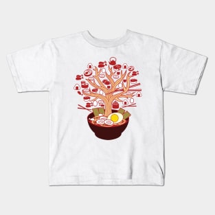 Ramen Tree Illustration Kids T-Shirt